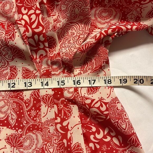 Vintage Argenti Boutique Red/White Pleated Blouse - Picture 12 of 12